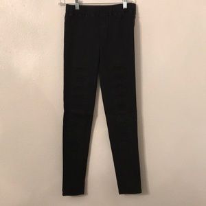 Ribbed Black Jeggings